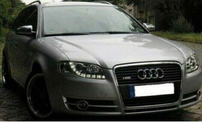 LED Tagfahrlicht Design Scheinwerfer für Audi A4 B7 05-08 chrom